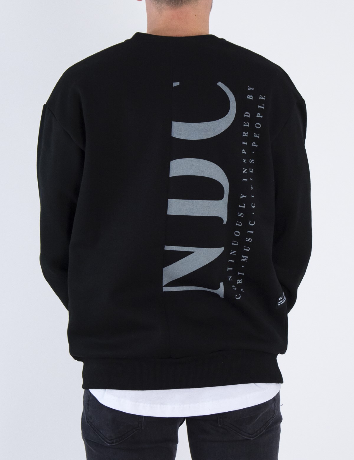 NDC ανδρικό μαύρο φούτερ με τύπωμα 2311120B φωτογραφία